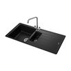 Rangemaster Elements 1.5 Bowl Ash Black Igneous Granite Composite Kitchen Sink & Waste Kit - 1000 x 500mm