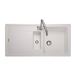 Rangemaster Elements 1.5 Bowl Crystal White Igneous Granite Composite Kitchen Sink & Waste Kit - 1000 x 500mm
