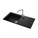 Rangemaster Elements 1 Bowl Ash Black Igneous Granite Composite Kitchen Sink & Waste Kit - 1000 x 500mm