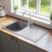 Rangemaster Amethyst Dove Grey Igneous Granite Compact Single Bowl Kitchen Kitchen Sink with Reversible Drainer & Waste Kit - 860 x 500m