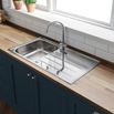 Leisure Albion 1 Bowl Stainless Steel Kitchen Sink with Reversible Drainer - 950 x 508mm
