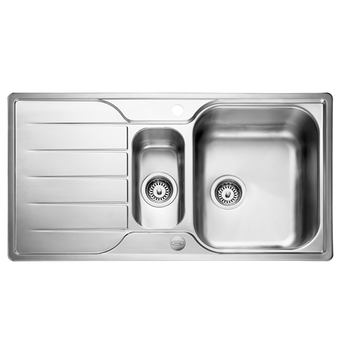 Leisure Albion 1.5 Bowl Stainless Steel Kitchen Sink with Reversible Drainer - 950 x 508mm