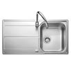 Leisure Aria 1 Bowl Satin Stainless Steel Kitchen Sink with Reversible Drainer - 950 x 508mm