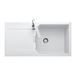 Rangemaster Mayon Large 1 Bowl Igneous Granite Crystal White Kitchen Sink & Waste Kit with Reversible Drainer - 1000 x 510mm