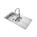 Rangemaster Metrix 1.5 Bowl Brushed Stainless Steel Kitchen Sink & Waste with Reversible Drainer - 950 x 508mm