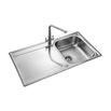 Rangemaster Metrix 1 Bowl Brushed Stainless Steel Kitchen Sink & Waste with Reversible Drainer - 950 x 508mm