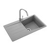 Rangemaster Mica Compact 1 Bowl Igneous Granite Dove Grey Kitchen Sink & Waste Kit with Reversible Drainer - 860 x 500mm