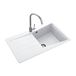 Rangemaster Mica Compact 1 Bowl Igneous Granite Crystal White Kitchen Sink & Waste Kit with Reversible Drainer - 860 x 500mm