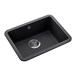 Rangemaster Paragon Compact 1 Bowl Ash Black Granite Composite Undermount Kitchen Sink & Waste Kit - 501 x 377mm