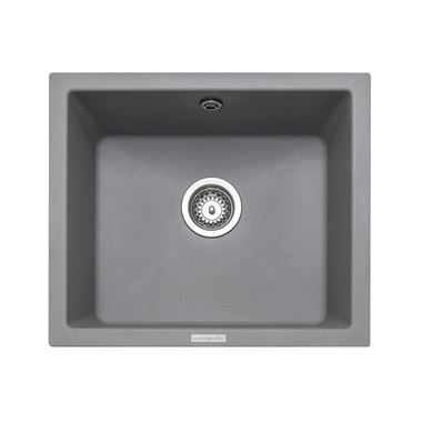 Rangemaster Paragon 1 Bowl Croma Grey Granite Composite Undermount Kitchen Sink & Waste Kit - 533 x 457mm