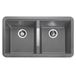 Rangemaster Paragon 2 Bowl Croma Grey Granite Composite Undermount Kitchen Sink & Waste Kit - 824 x 481mm