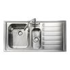 Rangemaster Manhattan 1.5 Bowl Brushed Stainless Steel Sink & Waste Kit - Left Hand