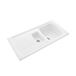 Rangemaster Tenby 1.5 Bowl Gloss White Fireclay Ceramic Kitchen Sink & Waste with Reversible Drainer - 995 x 497mm