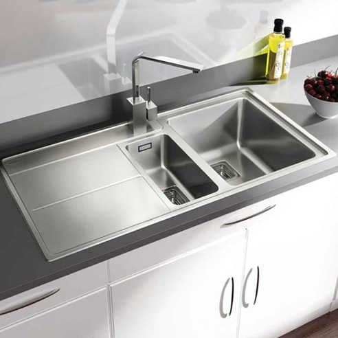 Rangemaster Quadrant Single Lever Monobloc Kitchen Sink Mixer Tap - Brushed Nickel