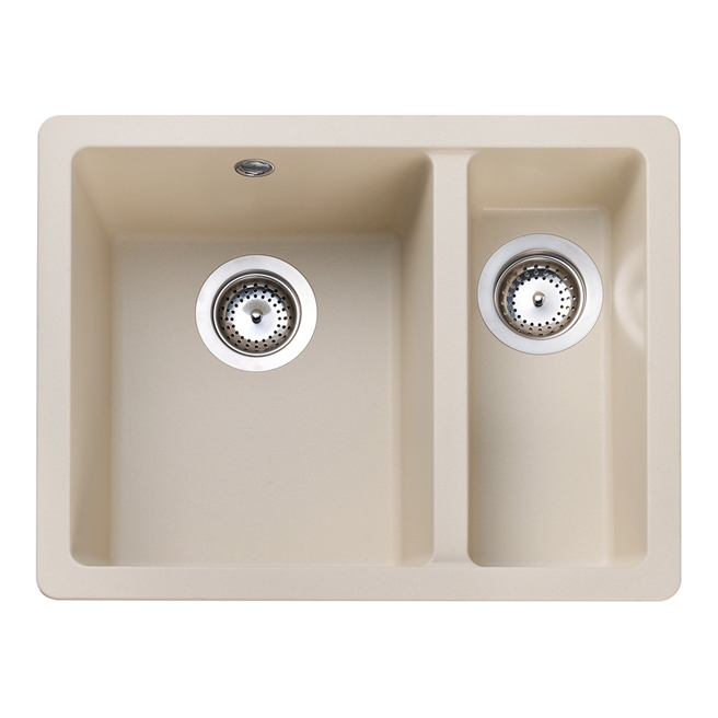 Rangemaster Paragon Stone Igneous Granite Composite 1.5 Bowl Inset/Undermount Kitchen Sink & Waste Kit - 550 x 430mm
