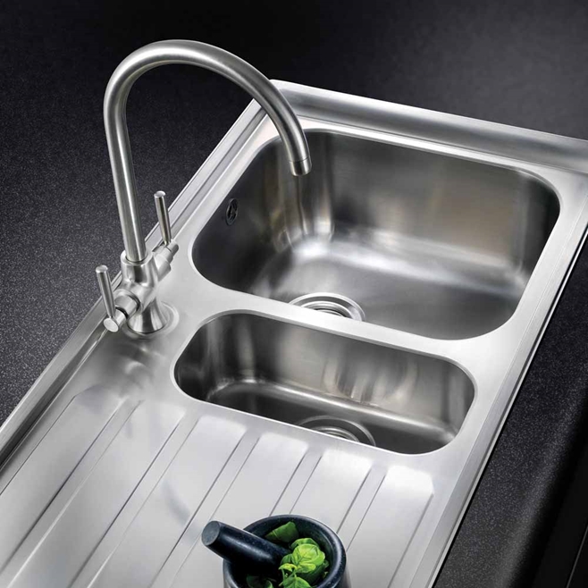 Rangemaster Cruciform Monobloc Kitchen Sink Mixer Tap - Brushed Nickel