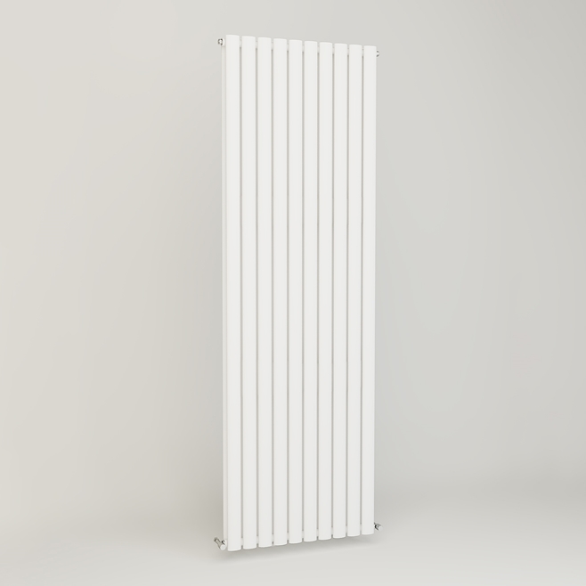 Brenton Oval Double Panel Vertical Radiator - White - 1800 x 600mm