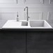 Reginox Amsterdam 1.5 Bowl White Granite Composite Kitchen Sink & Waste Kit with Reversible Drainer - 1000 x 500mm