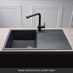 Reginox Amsterdam Compact Single Bowl Grey Silvery Granite Composite Kitchen sink & Waste Kit with Reversible Drainer - 860 x 500mm