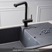 Reginox Amsterdam Compact Single Bowl Grey Silvery Granite Composite Kitchen Sink & Waste Kit with Reversible Drainer - 860 x 500mm