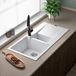 Reginox Amsterdam 1.5 Bowl White Granite Composite Kitchen Sink & Waste Kit with Reversible Drainer - 1000 x 500mm