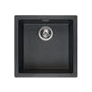 Reginox Amsterdam 40 Single Bowl Black Silvery Granite Composite Inset / Undermount Kitchen Sink & Waste Kit - 460 x 460mm