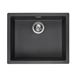 Reginox Amsterdam 50 Single Bowl Black Silvery Granite Composite Inset / Undermount Kitchen Sink & Waste Kit - 560 x 460mm