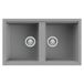 Reginox Best 450 2 Bowl Light Grey Granite Kitchen Sink & Waste Kit with Reversible Drainer - 860 x 510mm
