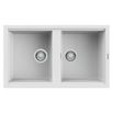 Reginox Best 450 2 Bowl White Granite Kitchen Sink & Waste Kit with Reversible Drainer - 860 x 510mm