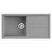 Reginox Best 480 Large Single Bowl Light Grey Granite Kitchen Sink & Waste Kit with Reversible Drainer - 1000 x 510mm