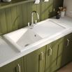 Reginox Contemporary White Ceramic Single Bowl Kitchen Sink with Reversible Drainer & Waste - 1010mm x 500mm