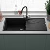 Reginox Ego Granite Composite Large Single Bowl Kitchen Sink with Reversible Drainer & Waste Kit - 1000 x 500mm
