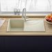 Reginox Ego Cream Granite Compact Single Bowl Kitchen sink with Reversible Drainer & Waste Kit - 860 x 500mm