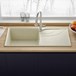 Reginox Ego Cream Granite Composite Large Single Bowl Kitchen Sink with Reversible Drainer & Waste Kit - 1000 x 500mm