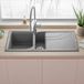 Reginox Ego Titanium Grey Granite Composite 1.5 Bowl Kitchen Sink & Vellamo FlexiSpray Mixer Tap