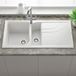 Reginox Ego White Granite Composite 1.5 Bowl Kitchen Sink & Vellamo FlexiSpray Kitchen Mixer