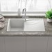 Reginox Ego White Granite Compact Single Bowl Kitchen sink with Reversible Drainer & Waste Kit - 860 x 500mm