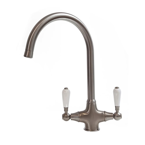 Reginox Elbe WRAS Approved Twin Lever Traditional Mono Kitchen Mixer Tap