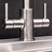 Reginox Genesis Twin Lever Kitchen Mixer Tap - Brushed Nickel