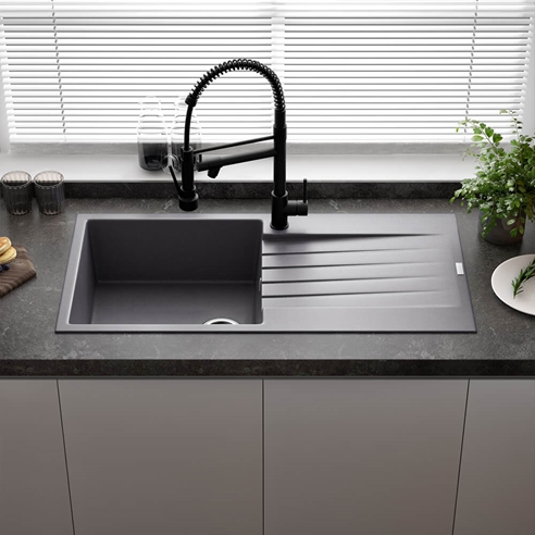 Reginox Harlem 1 Bowl Granite Composite Kitchen Sink & Waste Kit - 1000 x 500mm