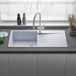 Reginox Harlem 1 Bowl White Granite Composite Sink & Waste Kit and Vellamo Hanbury Pull Out Mono Kitchen Mixer