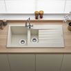Reginox Harlem 1.5 Bowl Caffe Silvery Granite Composite Kitchen Sink & Waste Kit - 1000 x 500mm