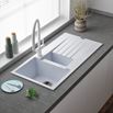 Reginox Harlem 1.5 Bowl White Granite Composite Kitchen Sink & Waste Kit - 1000 x 500mm