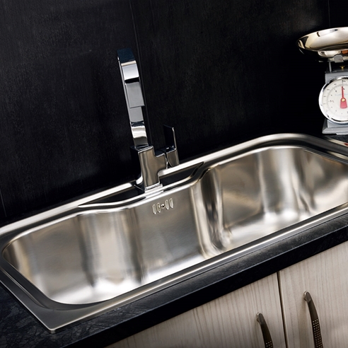 Reginox Jumbo Large Single Bowl Stainless Steel Inset Kitchen Sink & Waste - 860 x 510mm