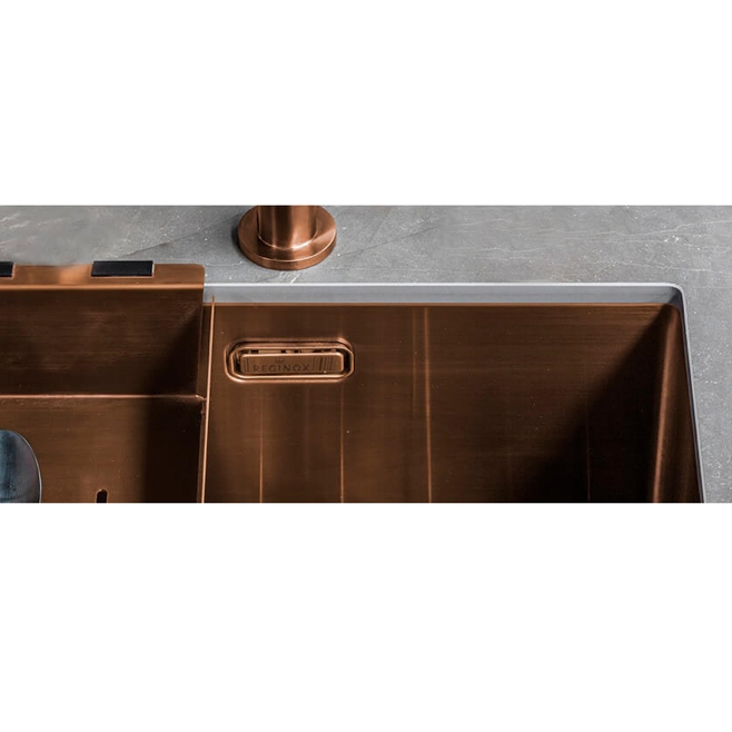 Reginox Miami 1 Bowl Copper Stainless Steel Inset / Undermount Kitchen Sink - 440 x 440mm