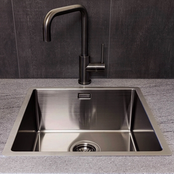 Reginox Miami 1 Bowl Gunmetal Stainless Steel Inset / Undermount Kitchen Sink - 540 x 440mm