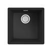 Reginox Multa 102 Single Bowl Matt Black Granite Composite Inset / Undermount Kitchen Sink & Waste - 456 x 456mm