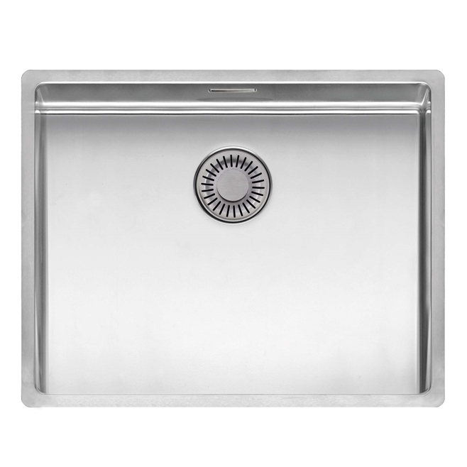 Reginox New York 1 Bowl Large Undermount or Inset Stainless Steel Kitchen Sink & Integrated Waste - 540 x 440mm