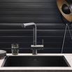 Reginox New York Extra Large 1 Bowl Undermount or Inset Jet Black Stainless Steel Kitchen Sink and Integrated Waste - 540 x 440mm