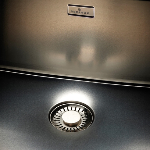 Reginox New York 1 Bowl Undermount or Inset Stainless Steel Kitchen Sink & Integrated Waste - 440 x 440mm